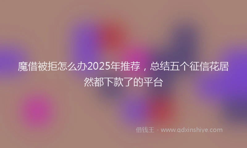 魔借被拒怎么办2025年推荐，总结五个征信花居然都下款了的平台