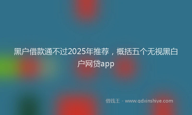 黑户借款通不过2025年推荐，概括五个无视黑白户网贷app