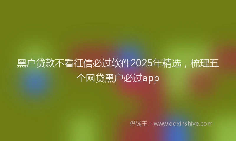 黑户贷款不看征信必过软件2025年精选，梳理五个网贷黑户必过app