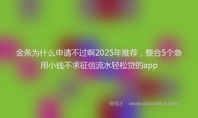 金条为什么申请不过啊2025年推荐，整合5个急用小钱不求征信流水轻松贷的app