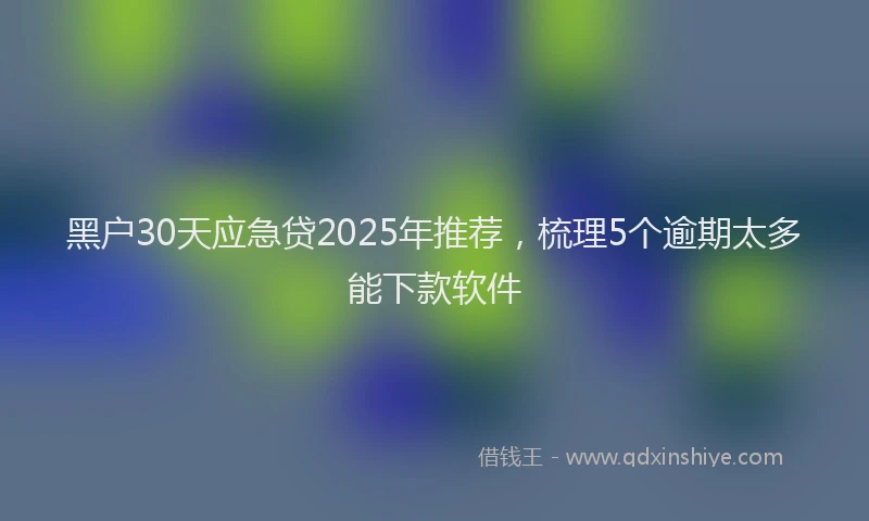 黑户30天应急贷2025年推荐，梳理5个逾期太多能下款软件