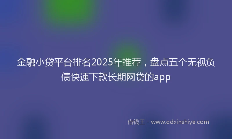 金融小贷平台排名2025年推荐，盘点五个无视负债快速下款长期网贷的app