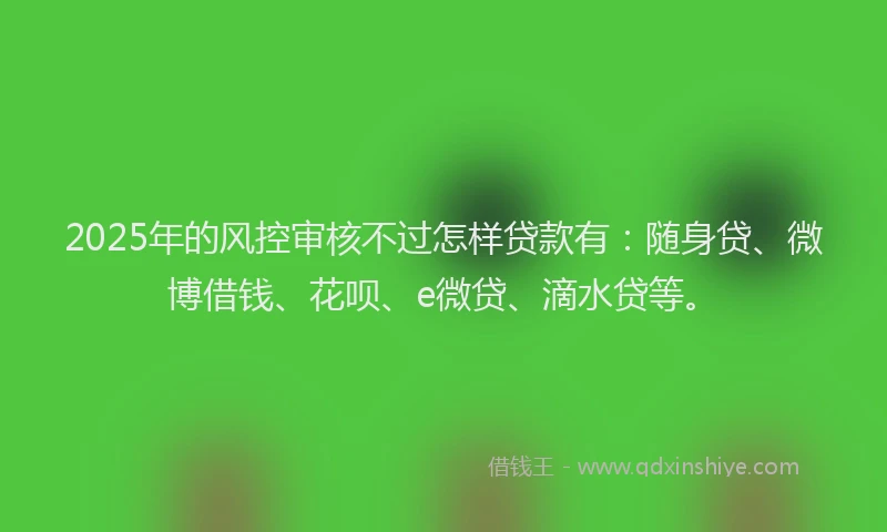 2025年的风控审核不过怎样贷款有：随身贷、微博借钱、花呗、e微贷、滴水贷等。