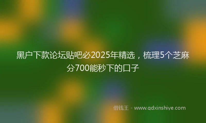 黑户下款论坛贴吧必2025年精选，梳理5个芝麻分700能秒下的口子