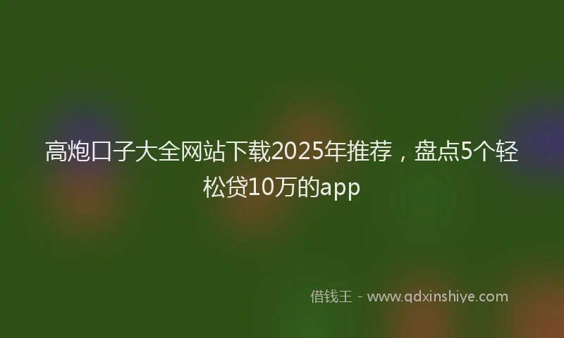 高炮口子大全网站下载2025年推荐，盘点5个轻松贷10万的app