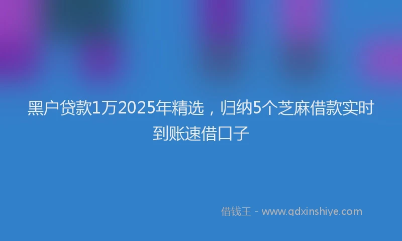 黑户贷款1万2025年精选，归纳5个芝麻借款实时到账速借口子