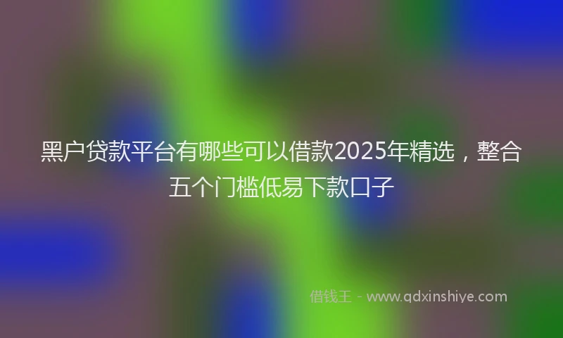 黑户贷款平台有哪些可以借款2025年精选，整合五个门槛低易下款口子