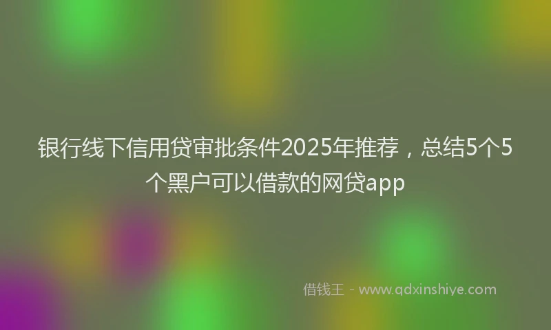 银行线下信用贷审批条件2025年推荐，总结5个5个黑户可以借款的网贷app