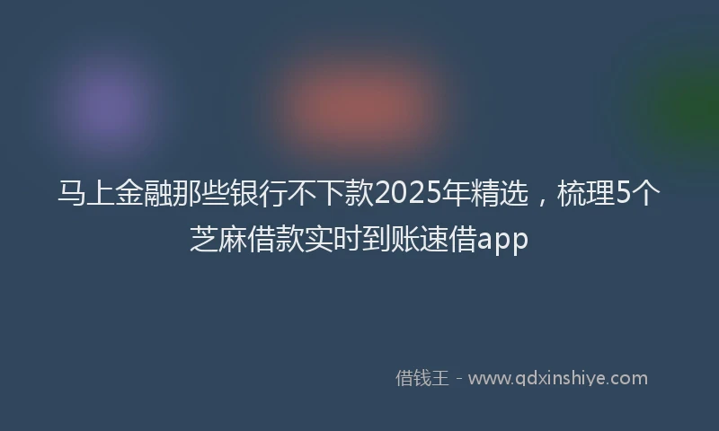 马上金融那些银行不下款2025年精选，梳理5个芝麻借款实时到账速借app