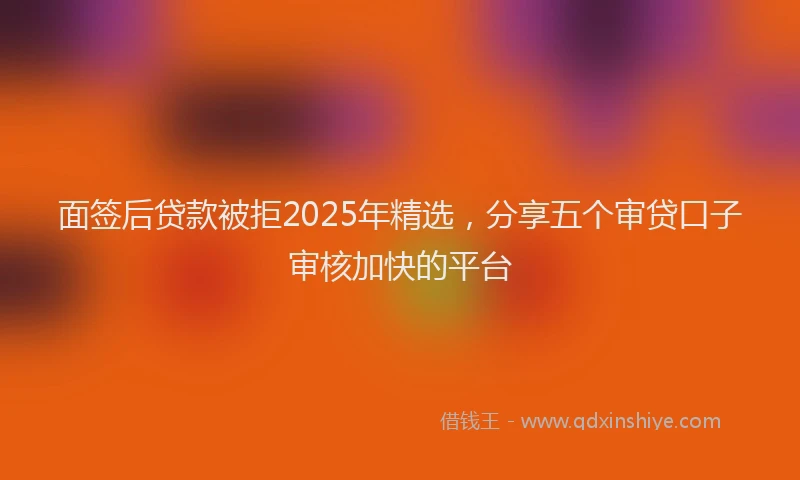 面签后贷款被拒2025年精选，分享五个审贷口子审核加快的平台