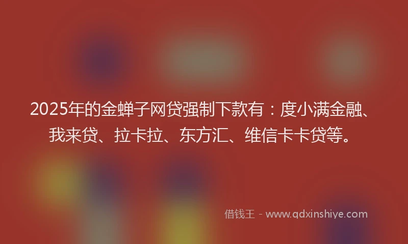 2025年的金蝉子网贷强制下款有：度小满金融、我来贷、拉卡拉、东方汇、维信卡卡贷等。