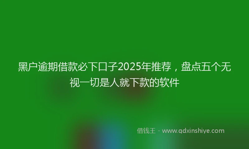 黑户逾期借款必下口子2025年推荐，盘点五个无视一切是人就下款的软件