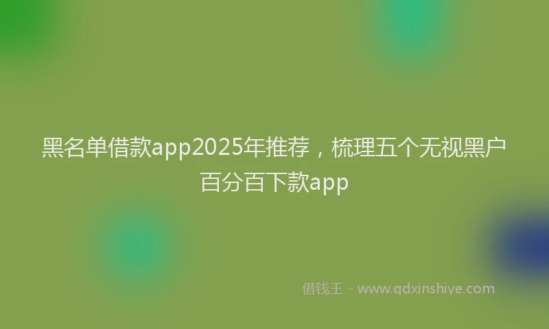 黑名单借款app2025年推荐，梳理五个无视黑户百分百下款app