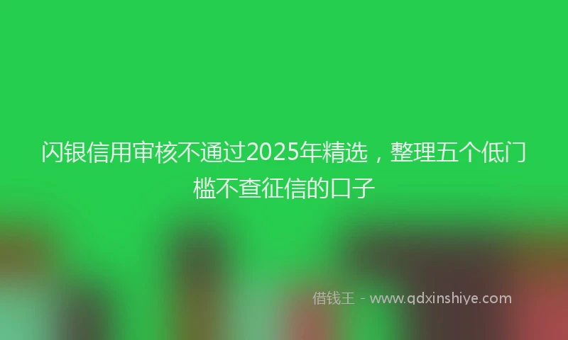 闪银信用审核不通过2025年精选，整理五个低门槛不查征信的口子