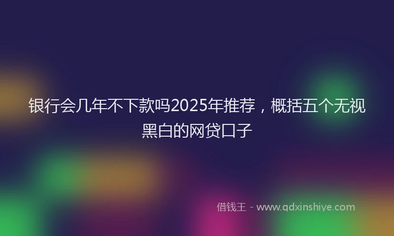 银行会几年不下款吗2025年推荐，概括五个无视黑白的网贷口子
