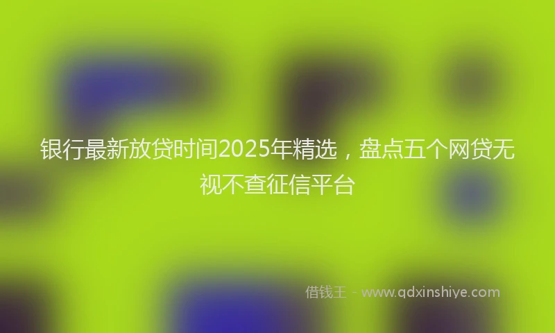 银行最新放贷时间2025年精选，盘点五个网贷无视不查征信平台