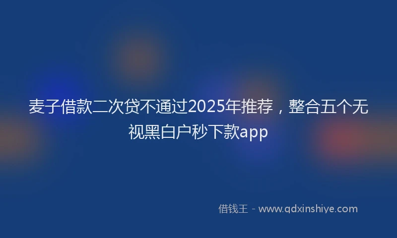 麦子借款二次贷不通过2025年推荐，整合五个无视黑白户秒下款app