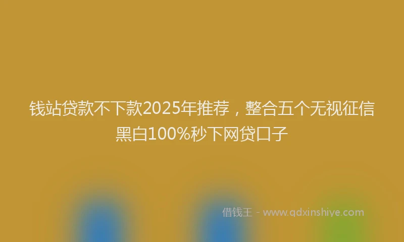 钱站贷款不下款2025年推荐，整合五个无视征信黑白100%秒下网贷口子