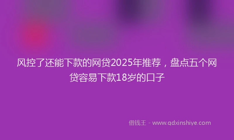 风控了还能下款的网贷2025年推荐，盘点五个网贷容易下款18岁的口子