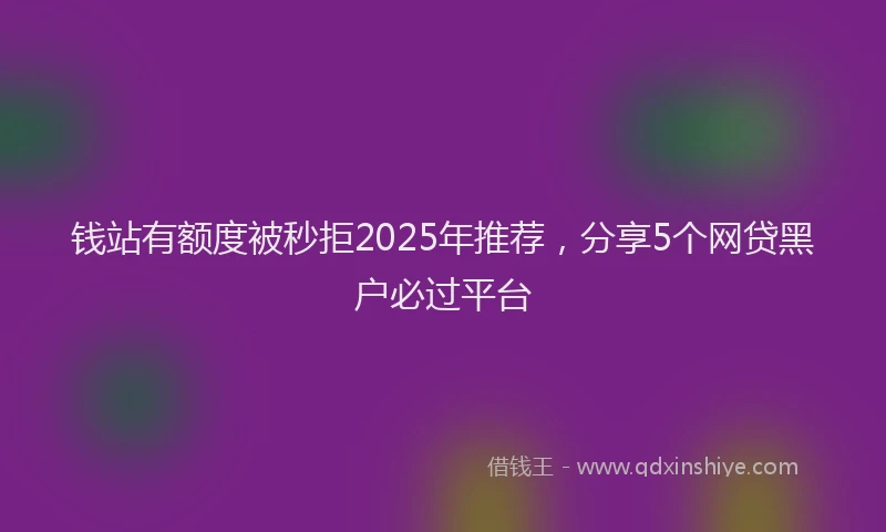钱站有额度被秒拒2025年推荐，分享5个网贷黑户必过平台