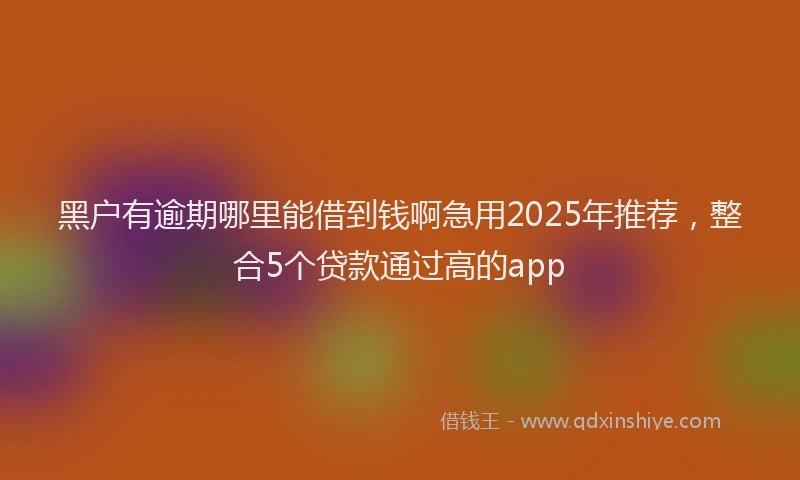 黑户有逾期哪里能借到钱啊急用2025年推荐，整合5个贷款通过高的app