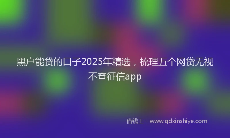 黑户能贷的口子2025年精选，梳理五个网贷无视不查征信app
