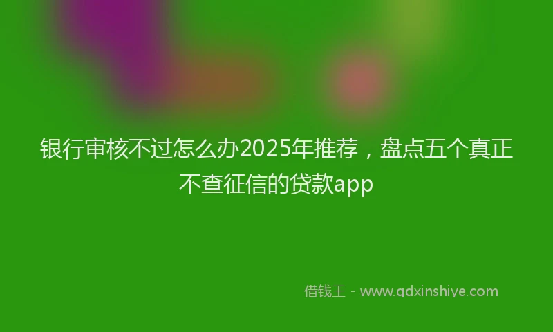 银行审核不过怎么办2025年推荐，盘点五个真正不查征信的贷款app