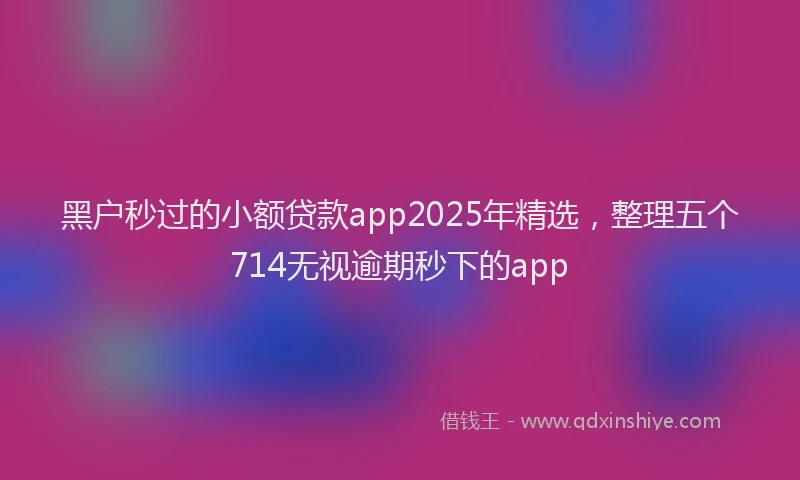 黑户秒过的小额贷款app2025年精选，整理五个714无视逾期秒下的app