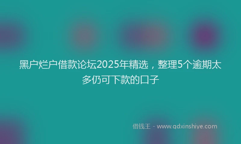 黑户烂户借款论坛2025年精选，整理5个逾期太多仍可下款的口子