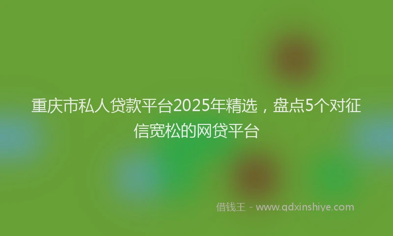重庆市私人贷款平台2025年精选，盘点5个对征信宽松的网贷平台