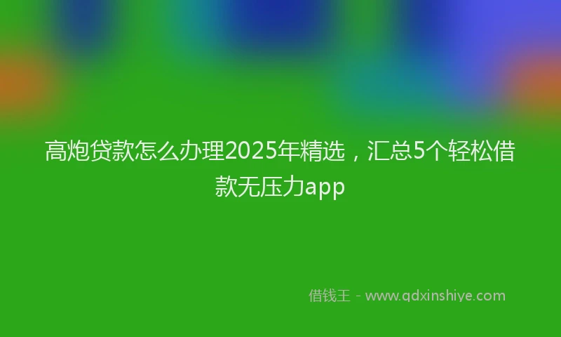 高炮贷款怎么办理2025年精选，汇总5个轻松借款无压力app