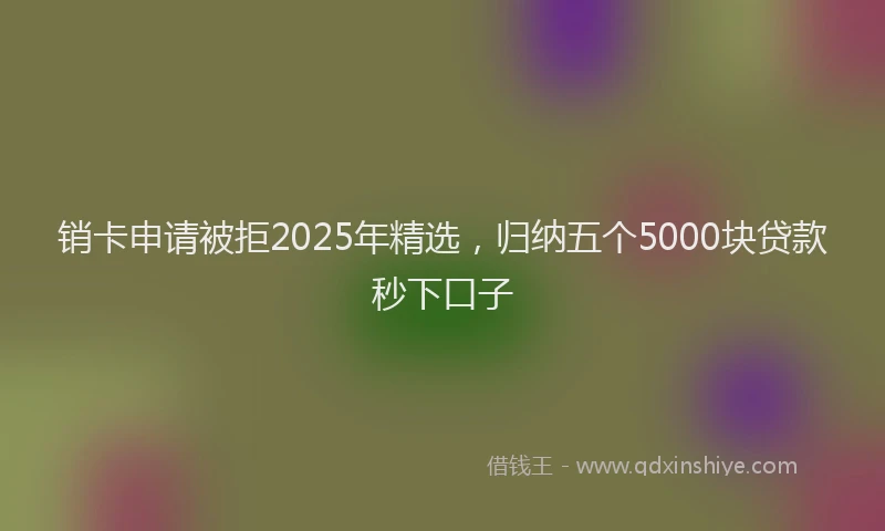 销卡申请被拒2025年精选，归纳五个5000块贷款秒下口子