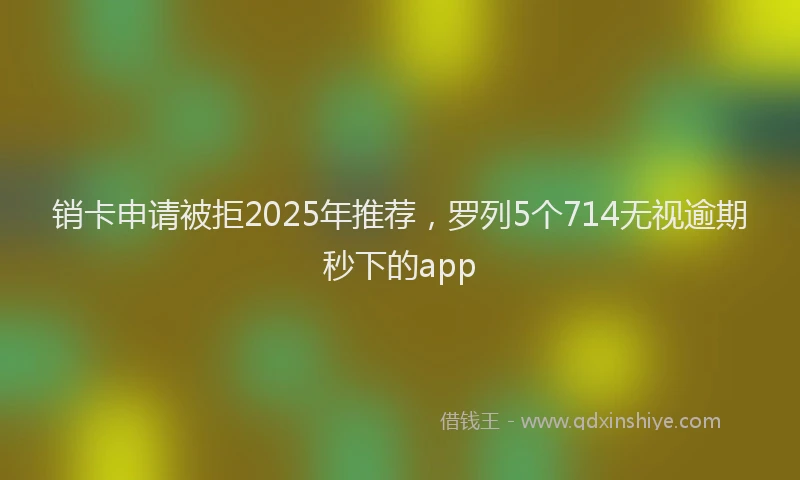 销卡申请被拒2025年推荐，罗列5个714无视逾期秒下的app