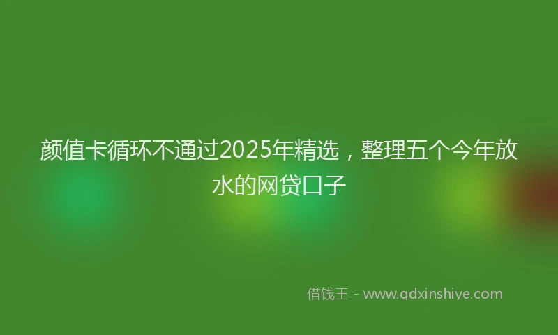 颜值卡循环不通过2025年精选，整理五个今年放水的网贷口子