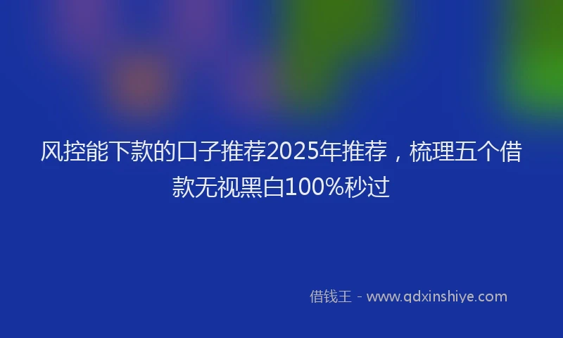 风控能下款的口子推荐2025年推荐，梳理五个借款无视黑白100%秒过