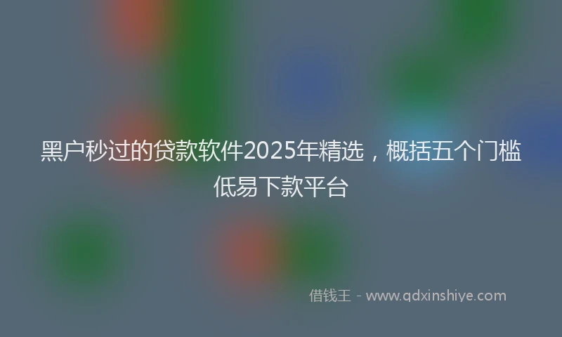 黑户秒过的贷款软件2025年精选，概括五个门槛低易下款平台