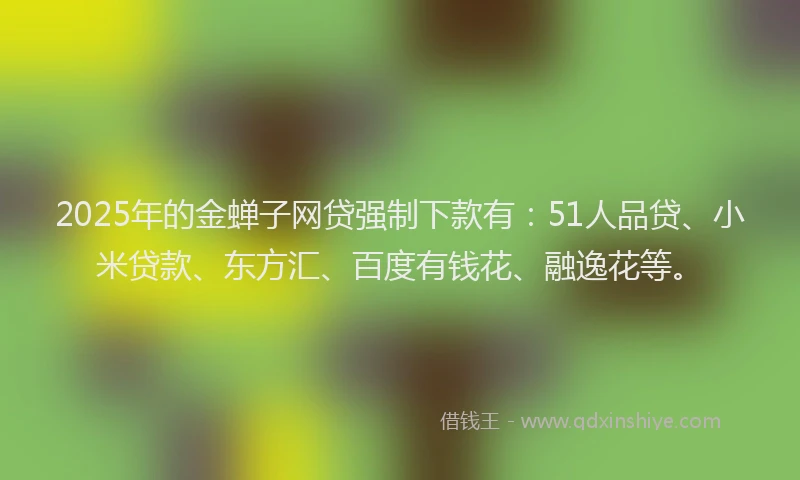 2025年的金蝉子网贷强制下款有：51人品贷、小米贷款、东方汇、百度有钱花、融逸花等。