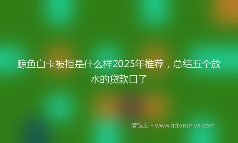 鲸鱼白卡被拒是什么样2025年推荐，总结五个放水的贷款口子