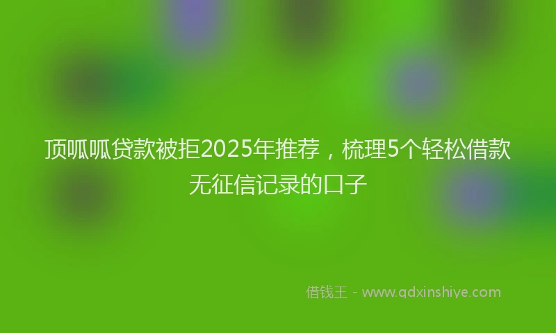 顶呱呱贷款被拒2025年推荐，梳理5个轻松借款无征信记录的口子