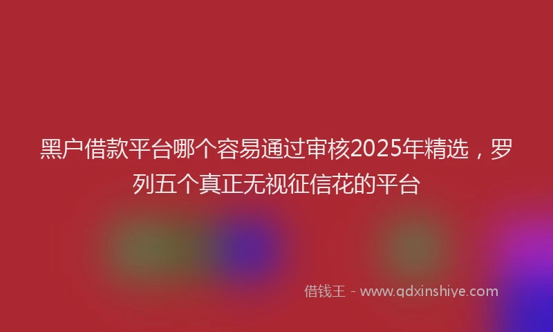 黑户借款平台哪个容易通过审核2025年精选，罗列五个真正无视征信花的平台