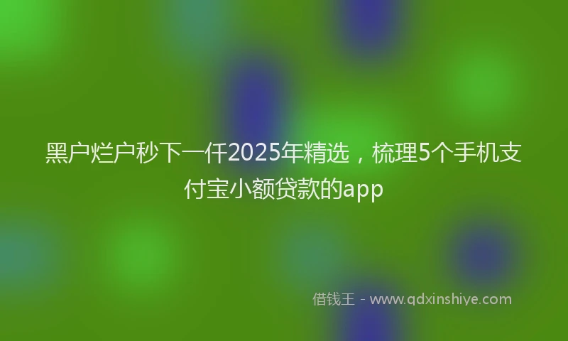 黑户烂户秒下一仟2025年精选，梳理5个手机支付宝小额贷款的app