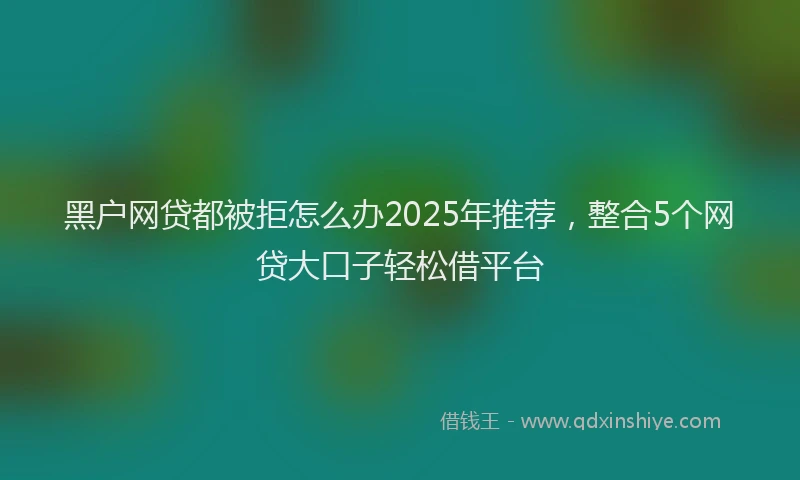 黑户网贷都被拒怎么办2025年推荐，整合5个网贷大口子轻松借平台