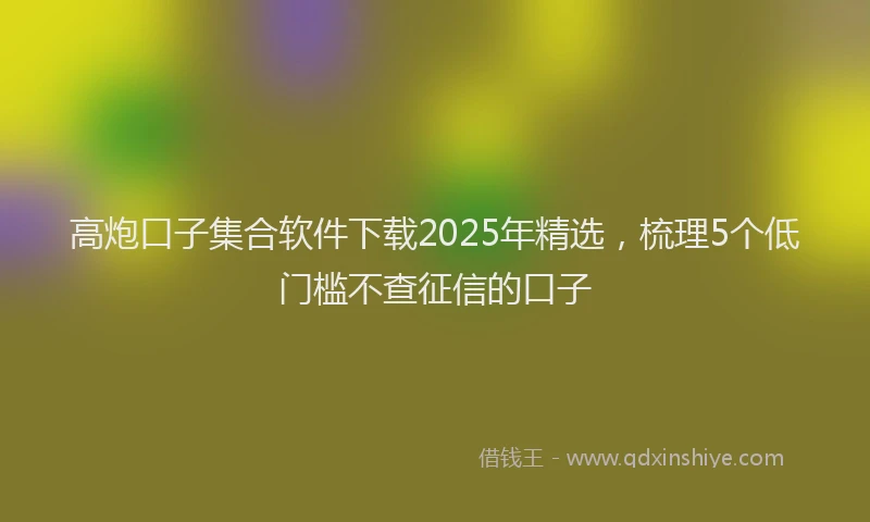 高炮口子集合软件下载2025年精选，梳理5个低门槛不查征信的口子