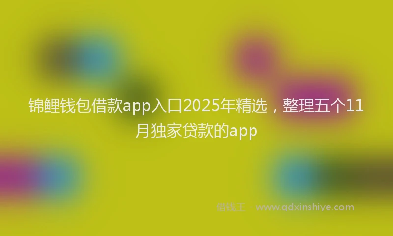锦鲤钱包借款app入口2025年精选，整理五个11月独家贷款的app