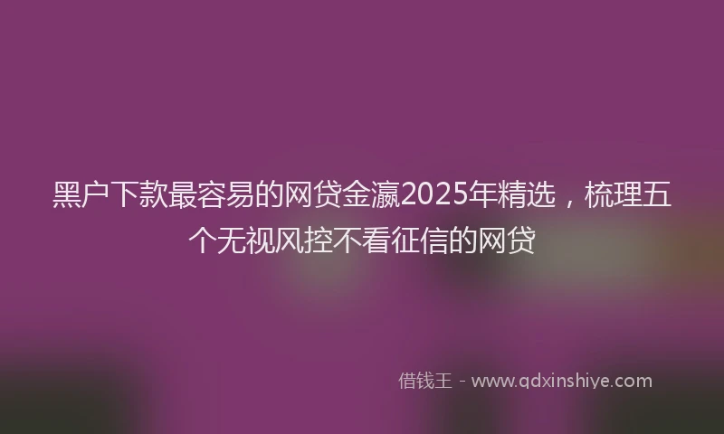 黑户下款最容易的网贷金瀛2025年精选，梳理五个无视风控不看征信的网贷