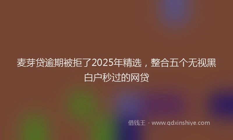 麦芽贷逾期被拒了2025年精选，整合五个无视黑白户秒过的网贷