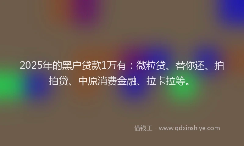 2025年的黑户贷款1万有：微粒贷、替你还、拍拍贷、中原消费金融、拉卡拉等。