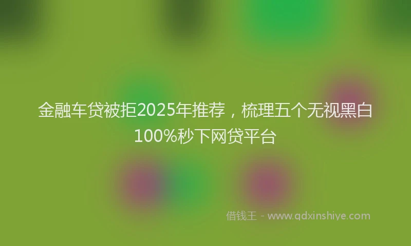 金融车贷被拒2025年推荐，梳理五个无视黑白100%秒下网贷平台