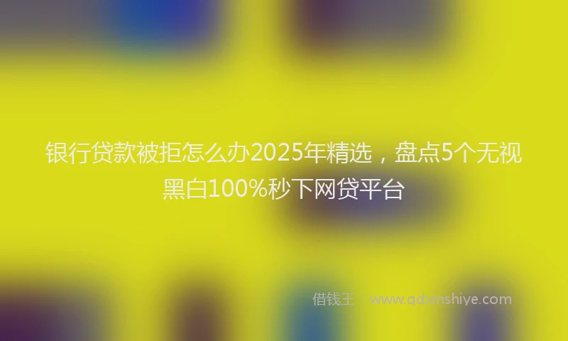 银行贷款被拒怎么办2025年精选，盘点5个无视黑白100%秒下网贷平台