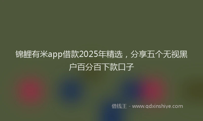 锦鲤有米app借款2025年精选，分享五个无视黑户百分百下款口子